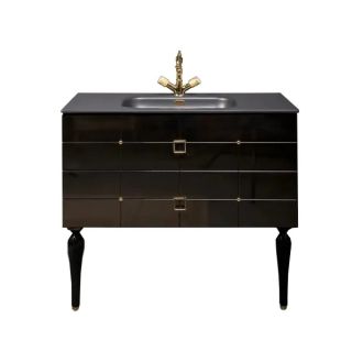 Тумба под раковину Armadi Art Vallessi Avangarde Piazza 80см чёрный/золото 841-080-BG